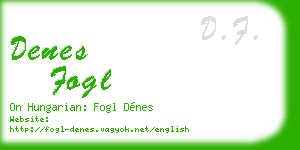 denes fogl business card