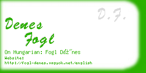 denes fogl business card